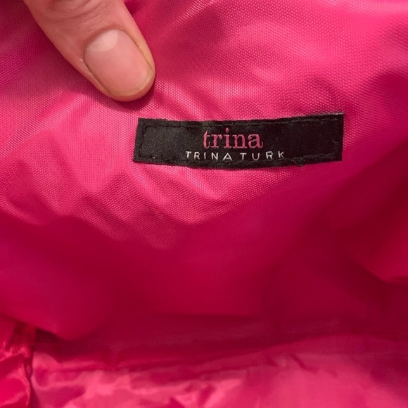 Trina Turk Maroon Faux Snake Skin Make up Bag - Picture 5 of 5